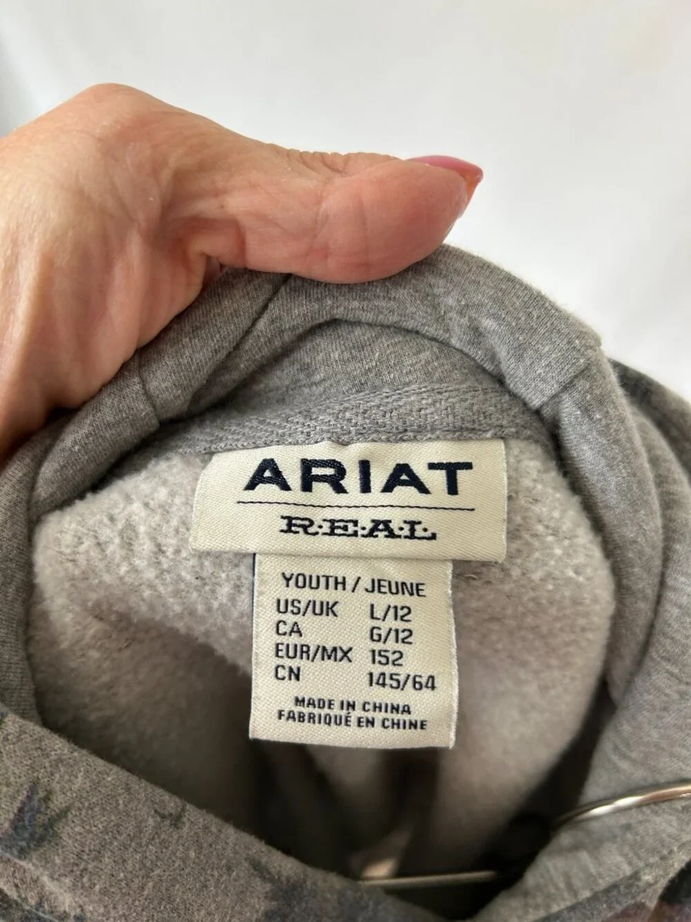 Ariat Wild Horse Print Hoodie Western Pullover Youth 12 L - Picture 4 of 4
